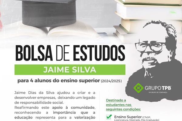 Candidaturas abertas para a Bolsa de Estudos Jaime Silva 2024/2025